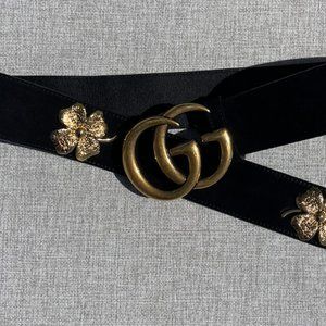 GUCCI Belt- Floral Suede